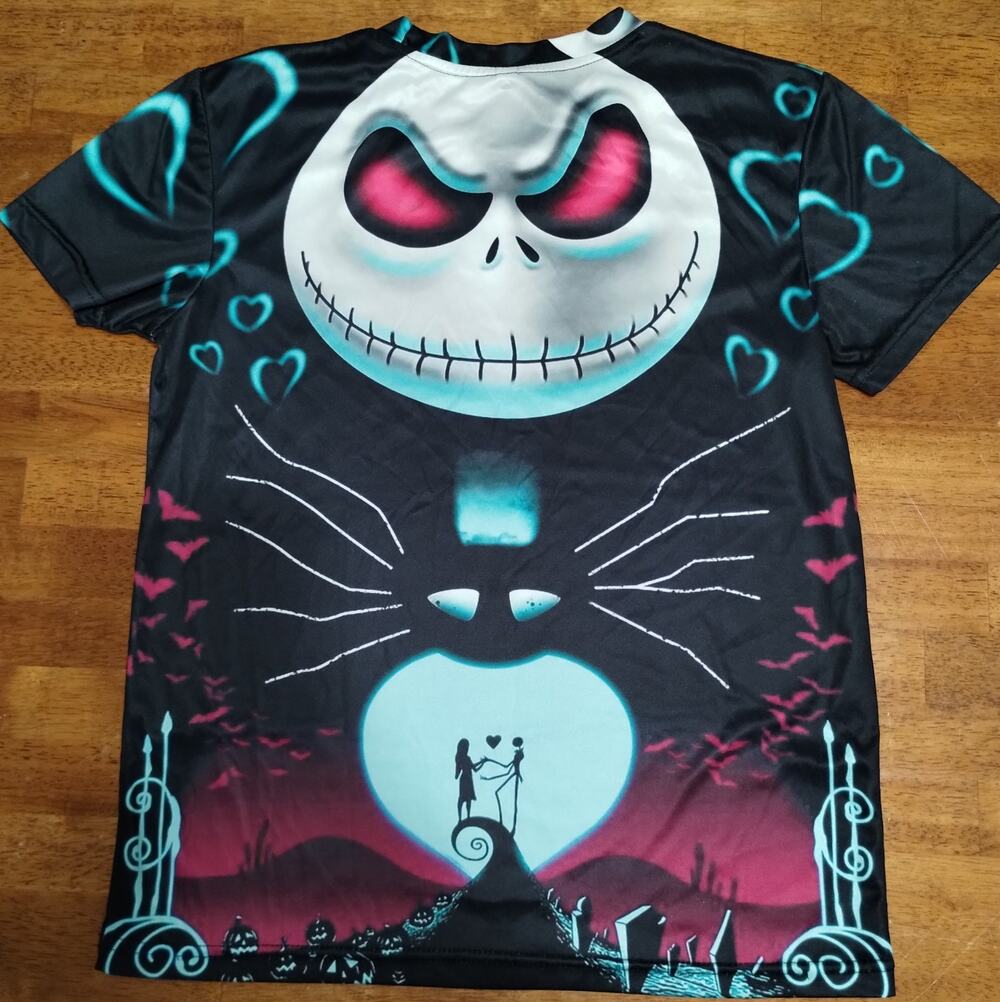 The Nightmare Before Christmas Jack Skellington Graphic T-Shirt Black Youth Larg